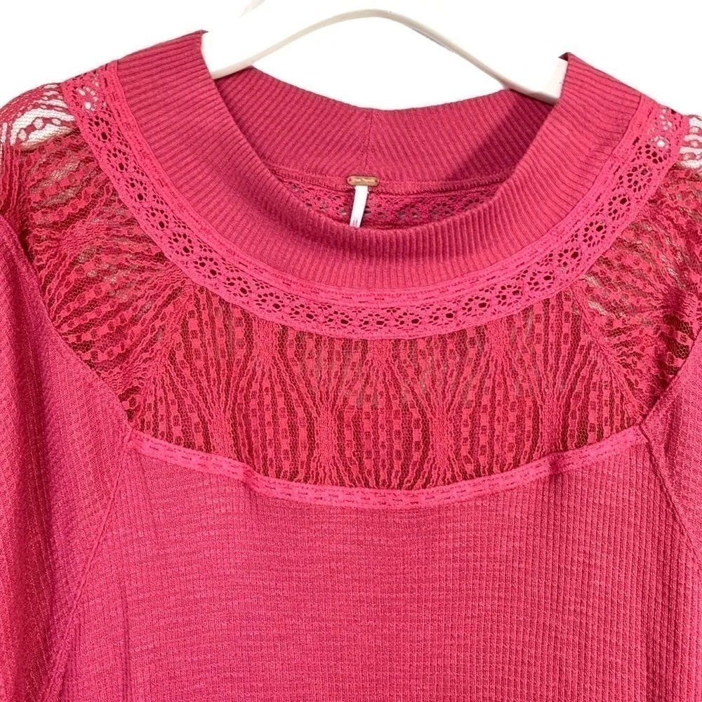 Free People Womens Spring Valley Henley Blouse S